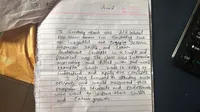 Handwritten note from Anand