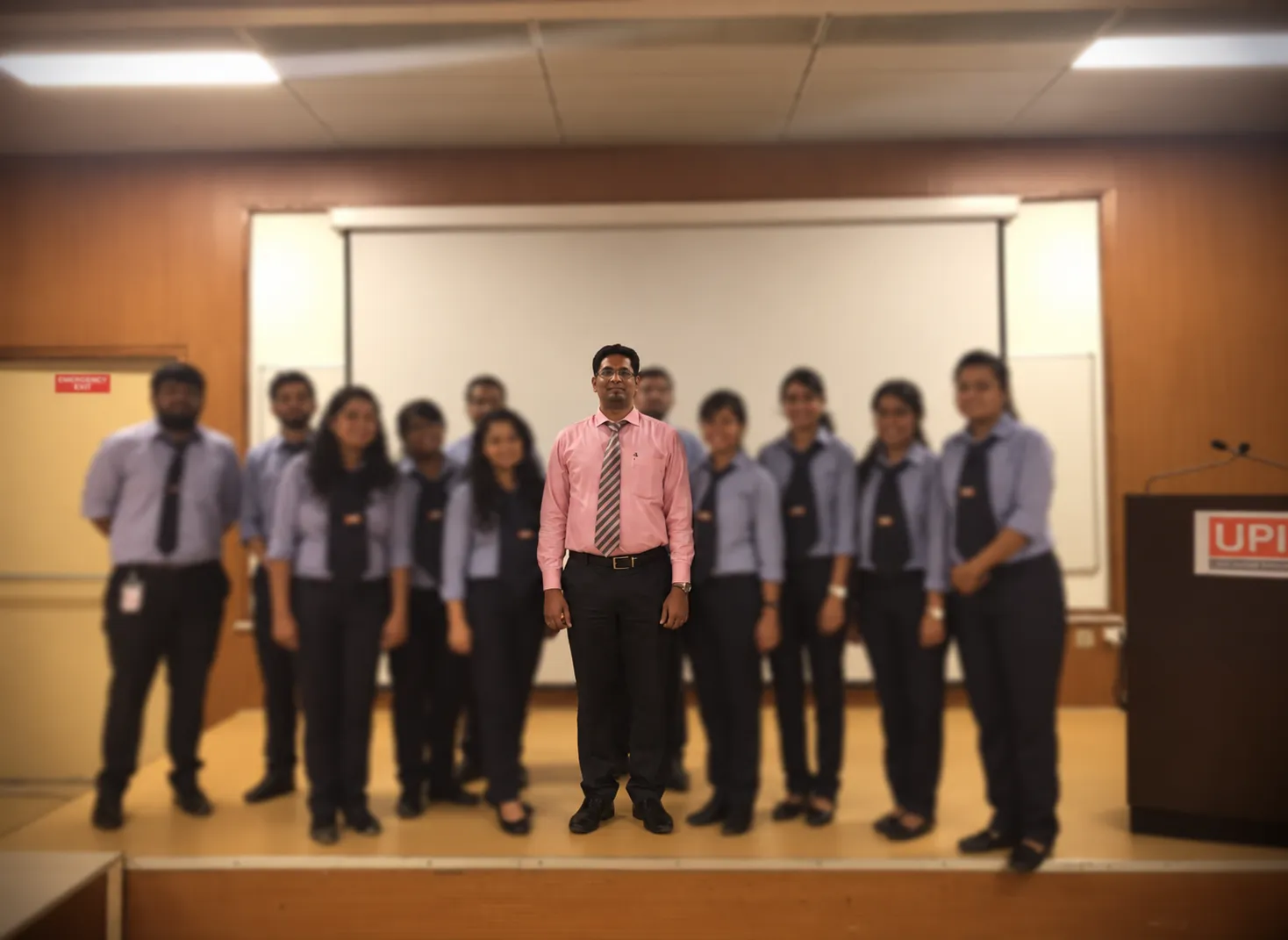 Nitin Bhamri with a university cohort